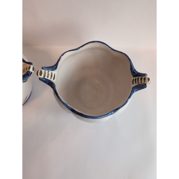 Vintage Faience Vases Planters Bowls Floral Decor Ceramic 19th C France - Picture 12 of 14